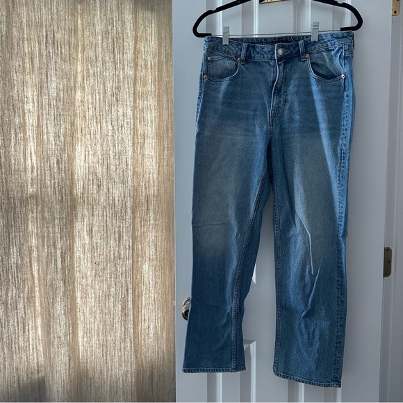 Brock Collection x H&M Medium Wash High Rise Cropped Jean - Size 10 - Picture 2 of 6